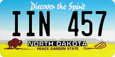 ND license plate IIN457