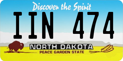 ND license plate IIN474