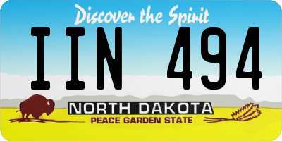 ND license plate IIN494