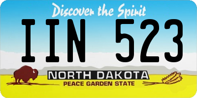 ND license plate IIN523