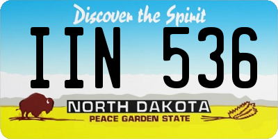ND license plate IIN536