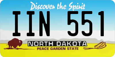 ND license plate IIN551
