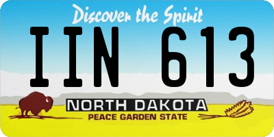ND license plate IIN613
