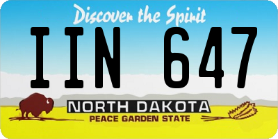 ND license plate IIN647