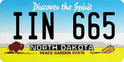 ND license plate IIN665