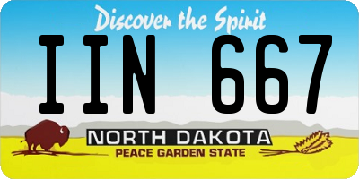 ND license plate IIN667