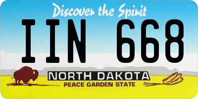ND license plate IIN668