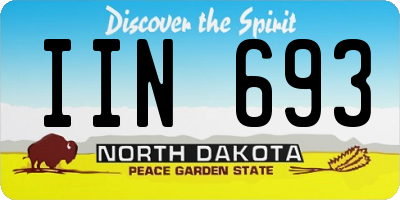 ND license plate IIN693