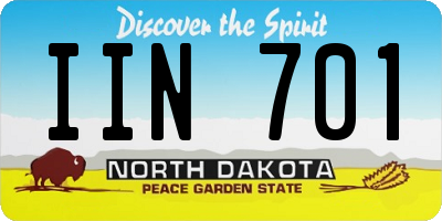 ND license plate IIN701