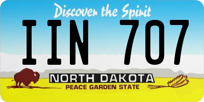 ND license plate IIN707