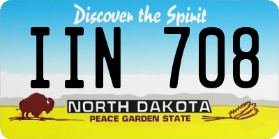 ND license plate IIN708