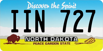 ND license plate IIN727
