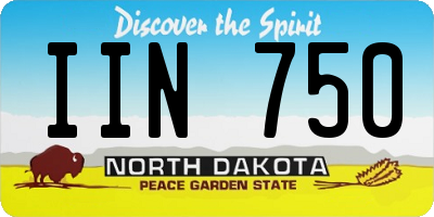 ND license plate IIN750