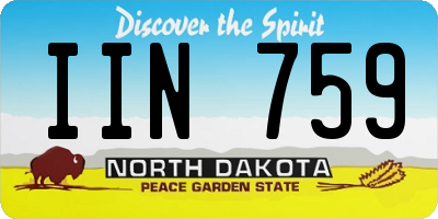ND license plate IIN759