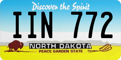 ND license plate IIN772