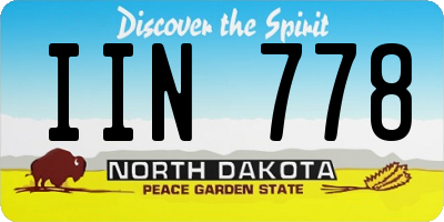 ND license plate IIN778