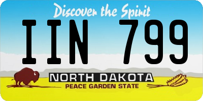 ND license plate IIN799