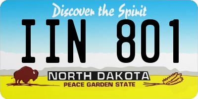ND license plate IIN801