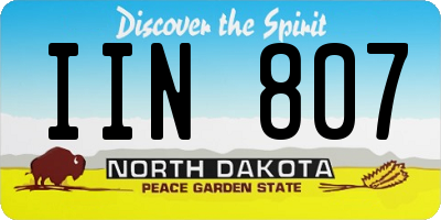 ND license plate IIN807