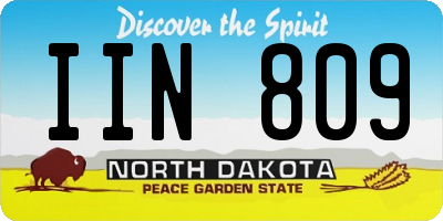 ND license plate IIN809