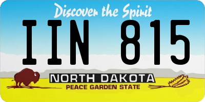 ND license plate IIN815