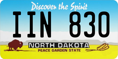 ND license plate IIN830