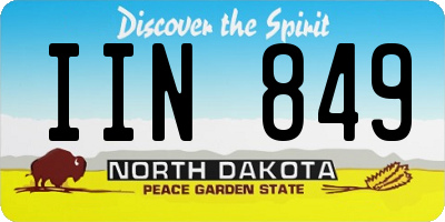 ND license plate IIN849