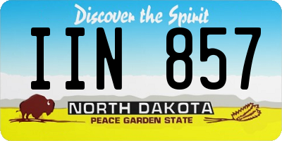 ND license plate IIN857