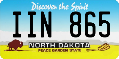 ND license plate IIN865
