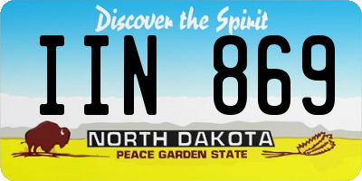ND license plate IIN869