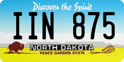 ND license plate IIN875