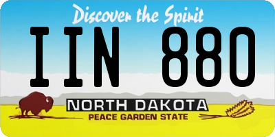 ND license plate IIN880