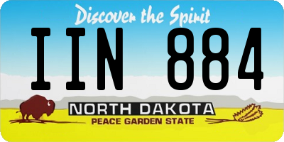 ND license plate IIN884