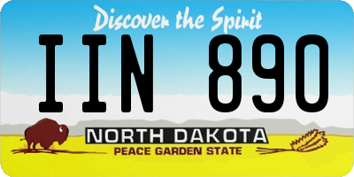 ND license plate IIN890