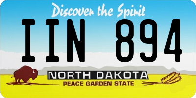 ND license plate IIN894