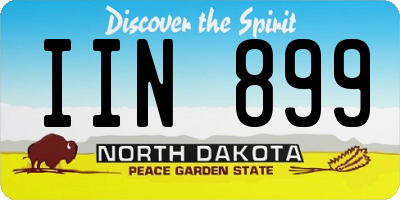 ND license plate IIN899