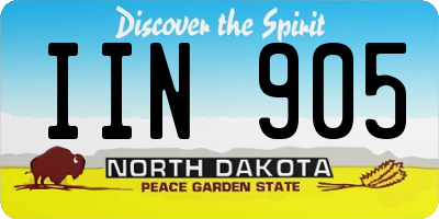 ND license plate IIN905
