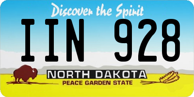 ND license plate IIN928