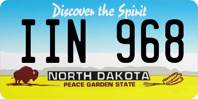 ND license plate IIN968