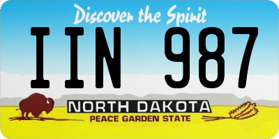 ND license plate IIN987