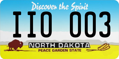 ND license plate IIO003