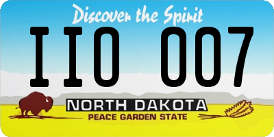 ND license plate IIO007