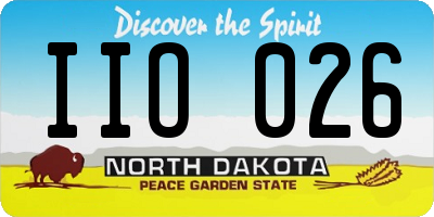 ND license plate IIO026