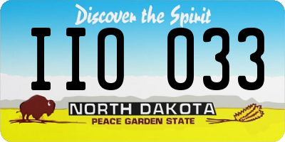 ND license plate IIO033
