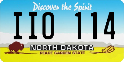 ND license plate IIO114