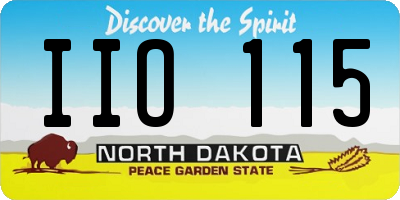 ND license plate IIO115