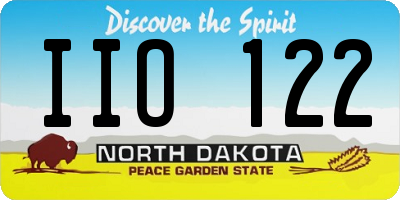 ND license plate IIO122