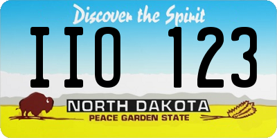 ND license plate IIO123