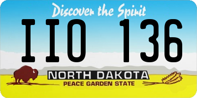ND license plate IIO136
