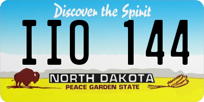 ND license plate IIO144